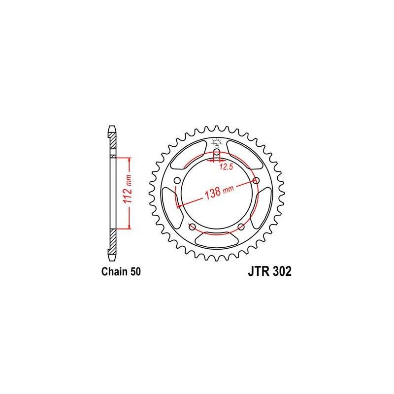 JT Kettenrad 44T 530 BLK JTR302.44ZBK von JT Sprockets