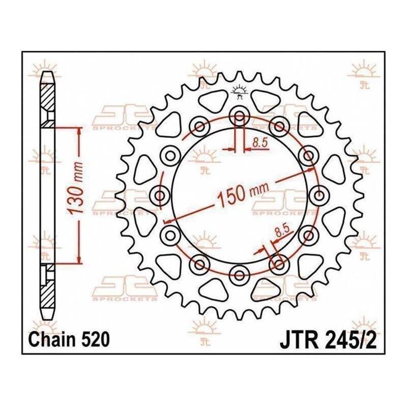 JT Kettenrad 45T 520 JTR245/2.45 von JT Sprockets