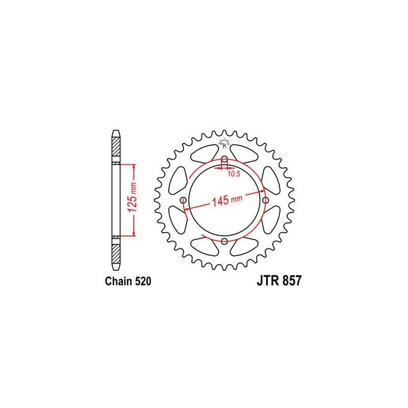 JT Kettenrad 47T 520 BLK JTR857.47ZBK von JT Sprockets