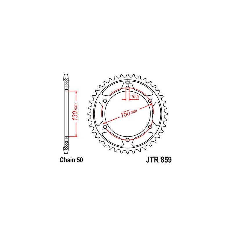 JT Kettenrad 47T 530 BLK JTR859.47ZBK von JT Sprockets