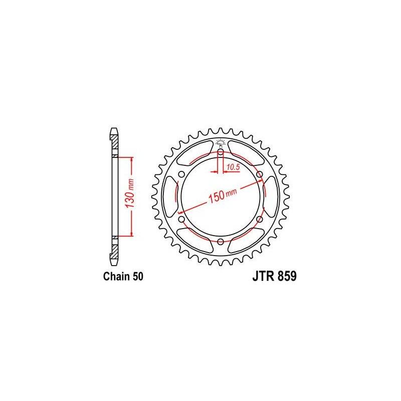 JT Kettenrad 47T 530 BLK JTR859.47ZBK von JT Sprockets