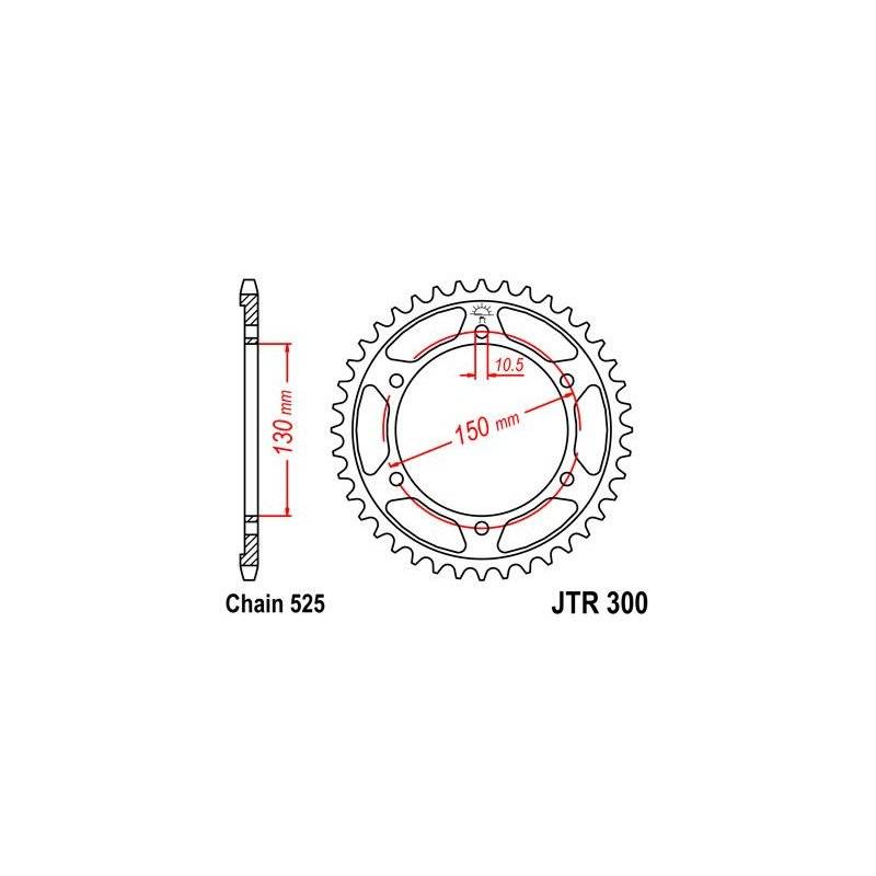 JT Kettenrad 48T 525 BLK JTR300.48ZBK von JT Sprockets