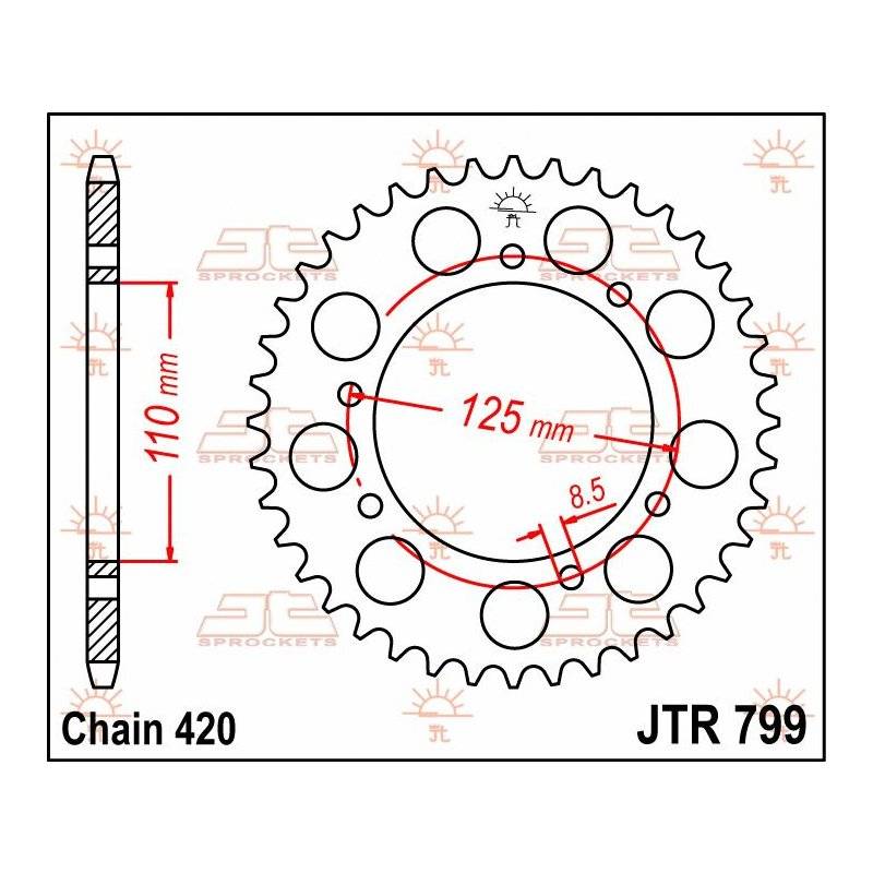 JT Kettenrad 50T 420 JTR799.50 von JT Sprockets