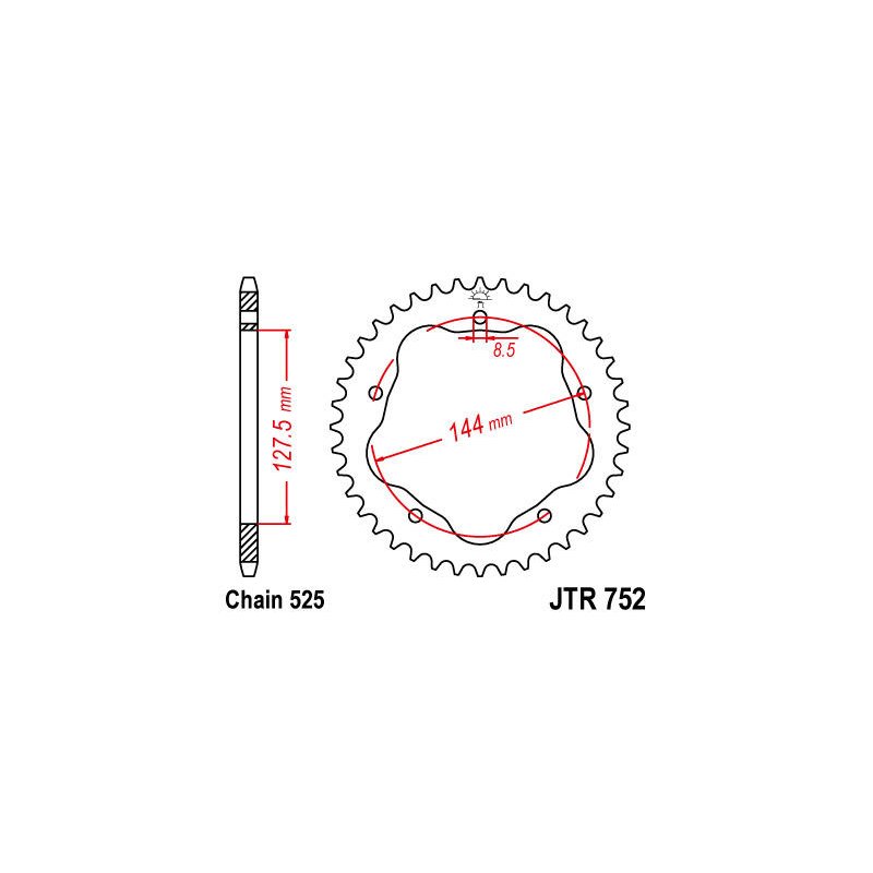 JT Kettenrad 525 42T JTR752.42 von JT Sprockets