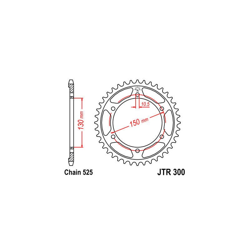 JT Kettenrad T42 525 BLK JTR300.42ZBK von JT Sprockets