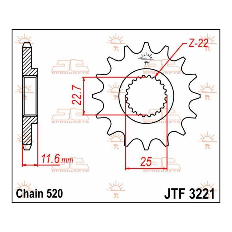 JT Ritzel 11T 520 JTF3221.11 von JT Sprockets