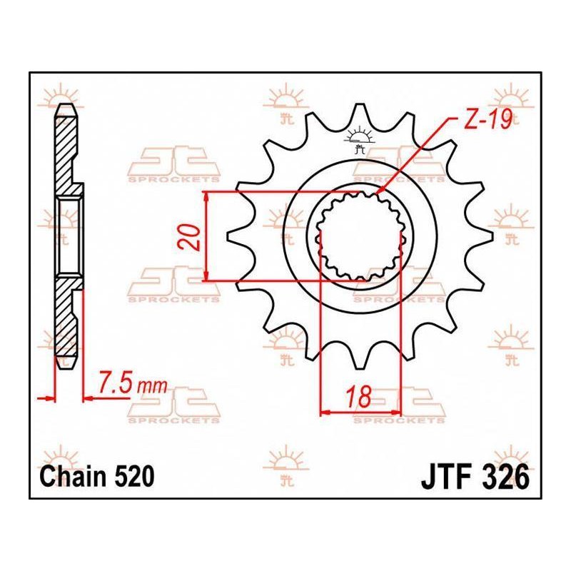 JT Ritzel 12T 520 JTF326.12 von JT Sprockets