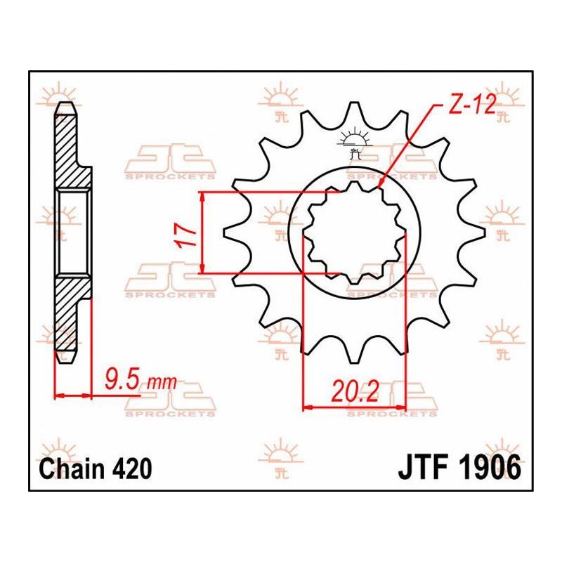 JT Ritzel 13T 420 JTF1906.13 von JT Sprockets