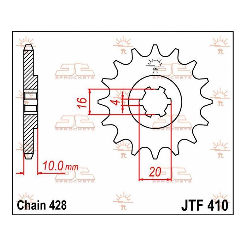 JT Ritzel 13T 428 JTF410.13 von JT Sprockets