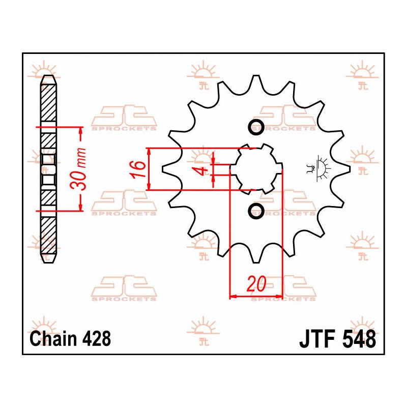 JT Ritzel 13T 428 JTF548.13 von JT Sprockets