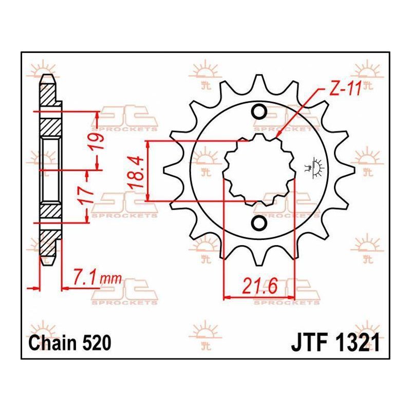 JT Ritzel 13T 520 JTF1321.13 von JT Sprockets