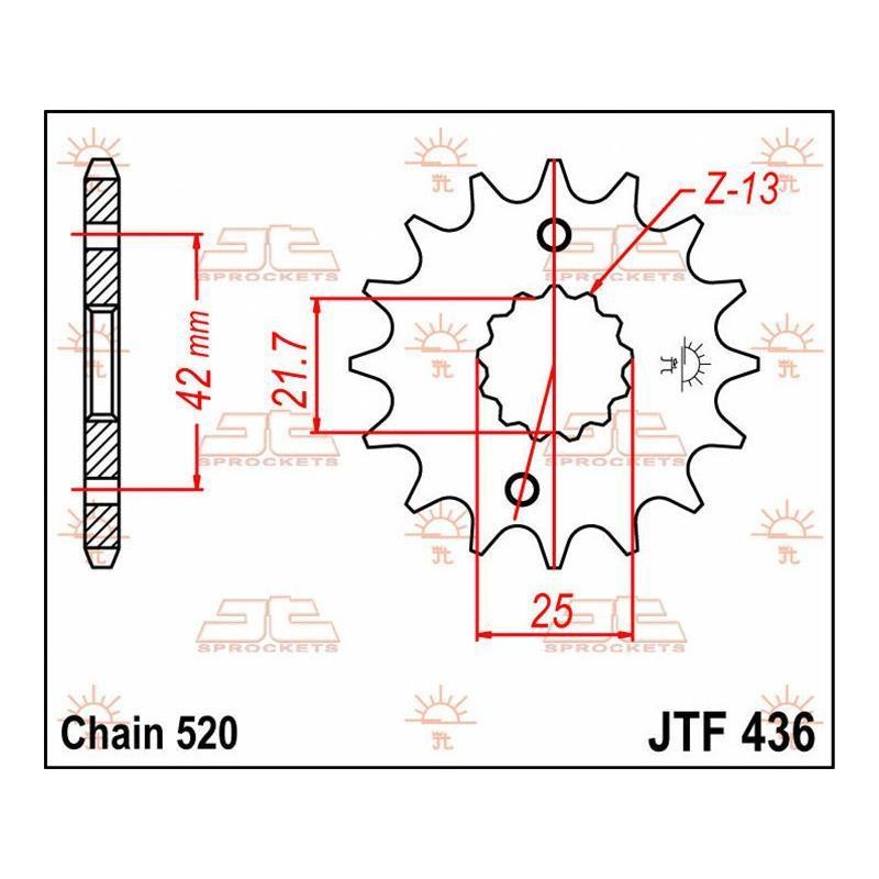 JT Ritzel 13T 520 JTF436.13 von JT Sprockets