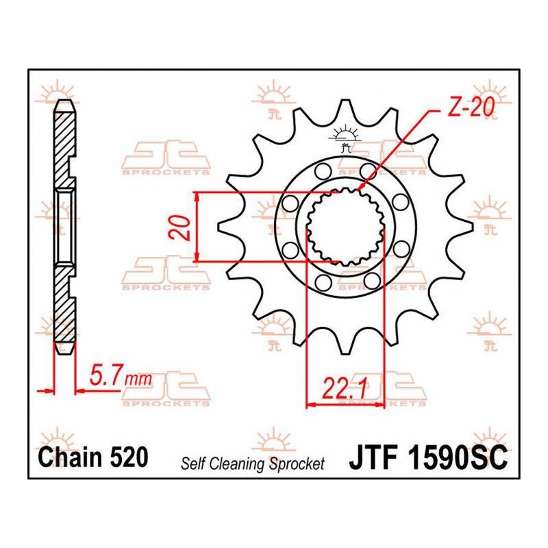 JT Ritzel 13T 520 SC JTF1590.13SC von JT Sprockets