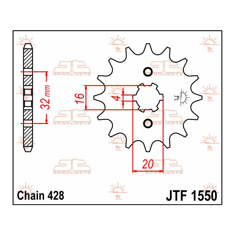 JT Ritzel 14T 428 JTF1550.14 von JT Sprockets