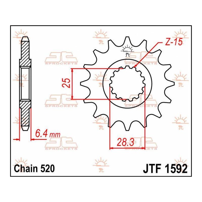 JT Ritzel 14T 520 JTF1592.14 von JT Sprockets