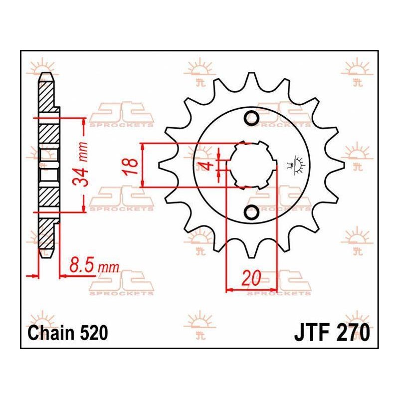 JT Ritzel 14T 520 JTF270.14 von JT Sprockets