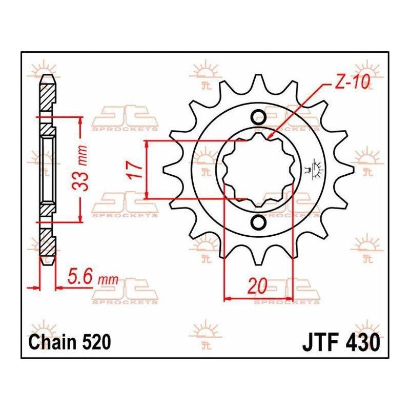 JT Ritzel 14T 520 JTF430.14 von JT Sprockets