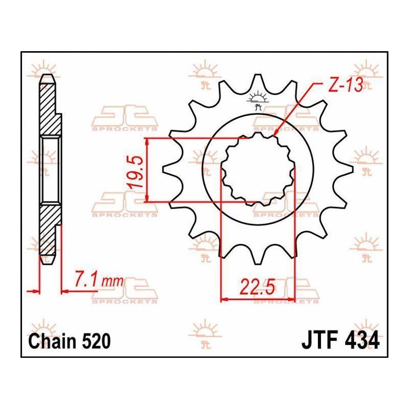 JT Ritzel 14T 520 JTF434.14 von JT Sprockets