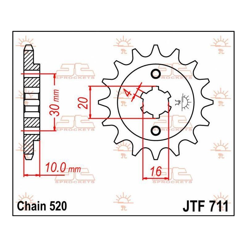 JT Ritzel 14T 520 JTF711.14 von JT Sprockets