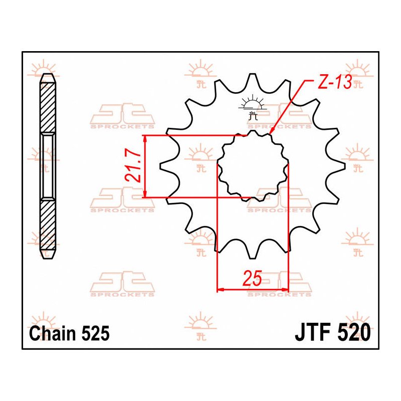 JT Ritzel 14T 525 JTF520.14 von JT Sprockets