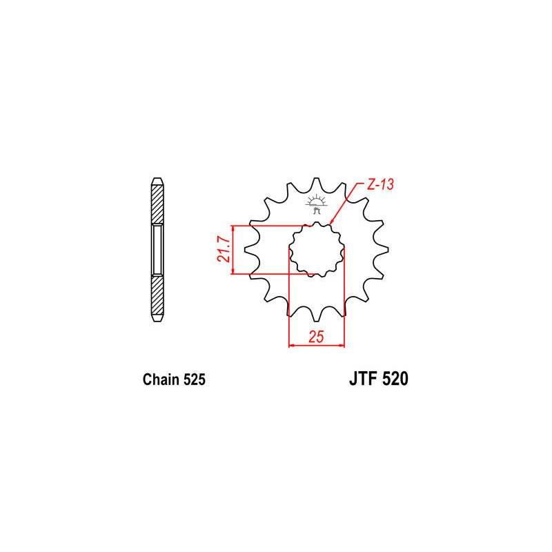 JT Ritzel 14T 525 RU JTF520.14RB von JT Sprockets