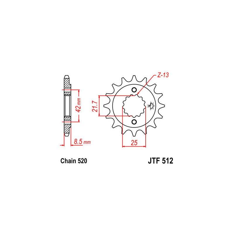 JT Ritzel 15T 520 RU JTF512.15RB von JT Sprockets