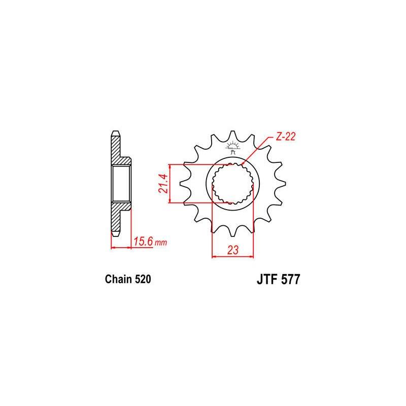 JT Ritzel 15T 520 RU JTF577.15RB von JT Sprockets