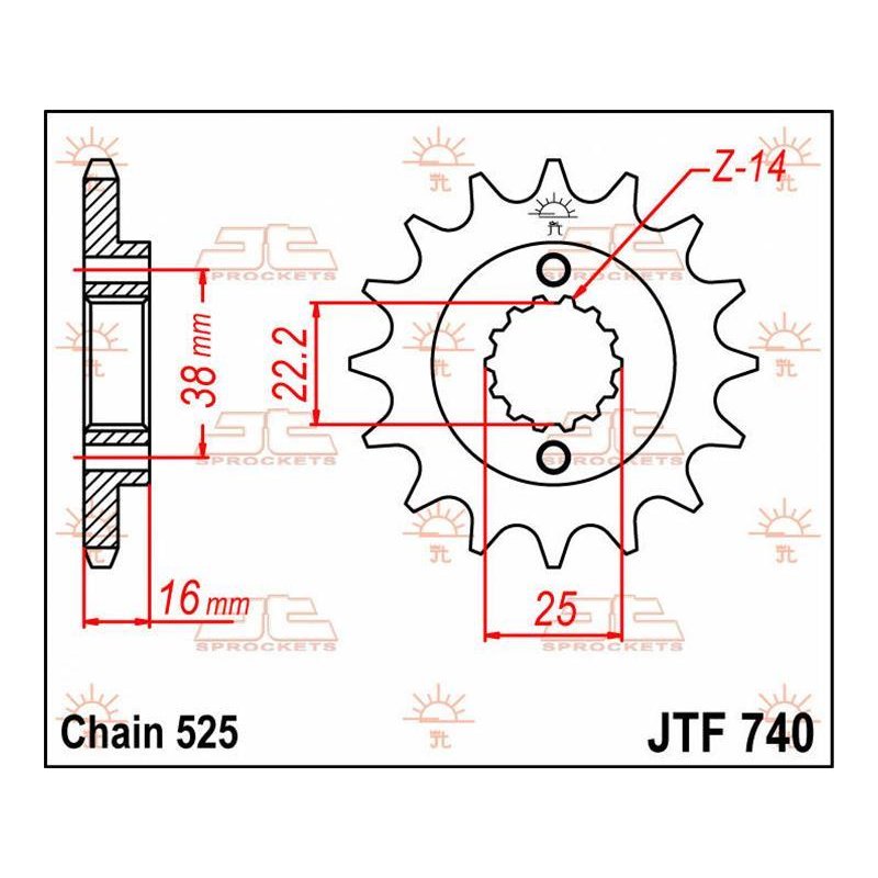 JT Ritzel 15T 525 JTF740.15 von JT Sprockets