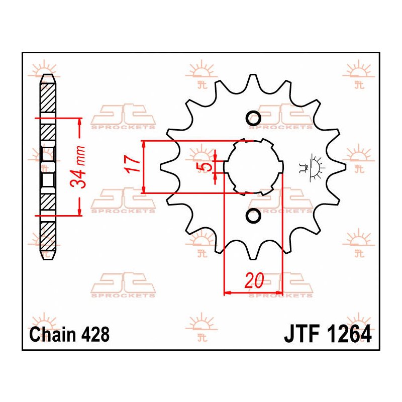 JT Ritzel 16T 428 JTF1264.16 von JT Sprockets