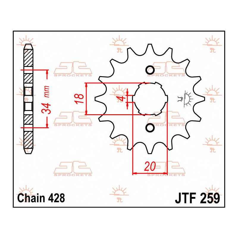 JT Ritzel 16T 428 JTF259.16 von JT Sprockets