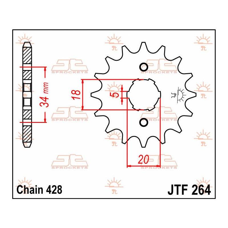 JT Ritzel 16T 428 JTF264.16 von JT Sprockets