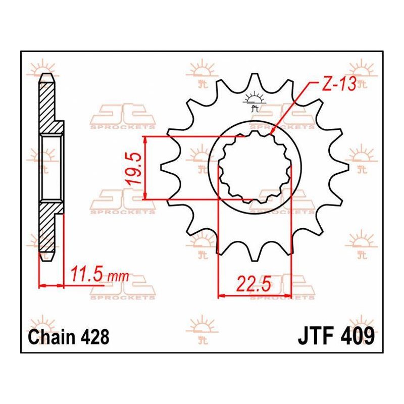 JT Ritzel 16T 428 JTF409.16 von JT Sprockets