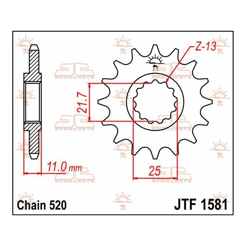 JT Ritzel 16T 520 JTF1581.16 von JT Sprockets