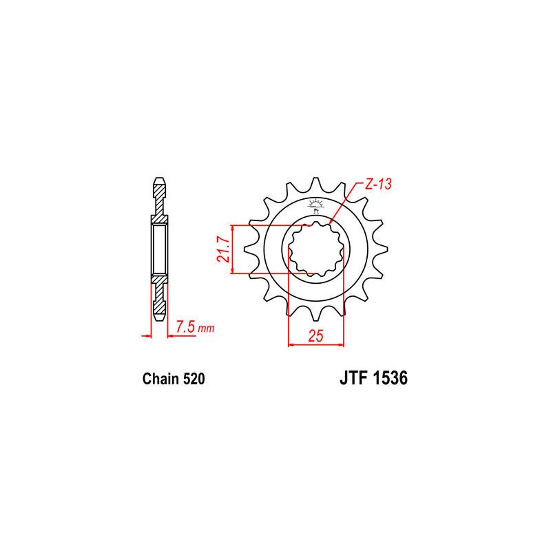 JT Ritzel 16T 520 RU JTF1536.16RB von JT Sprockets