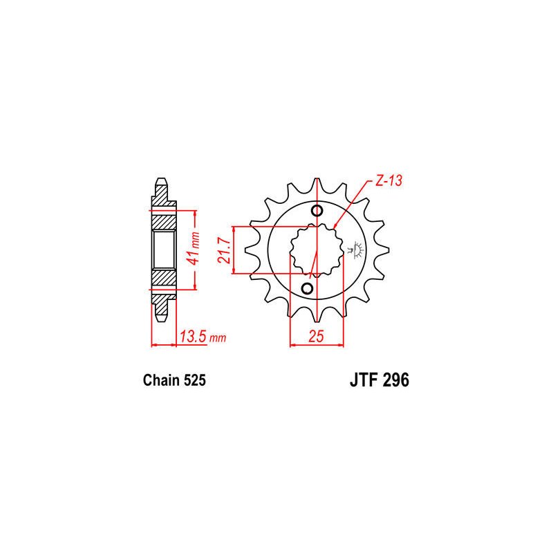 JT Ritzel 16T 525 RU JTF296.16RB von JT Sprockets