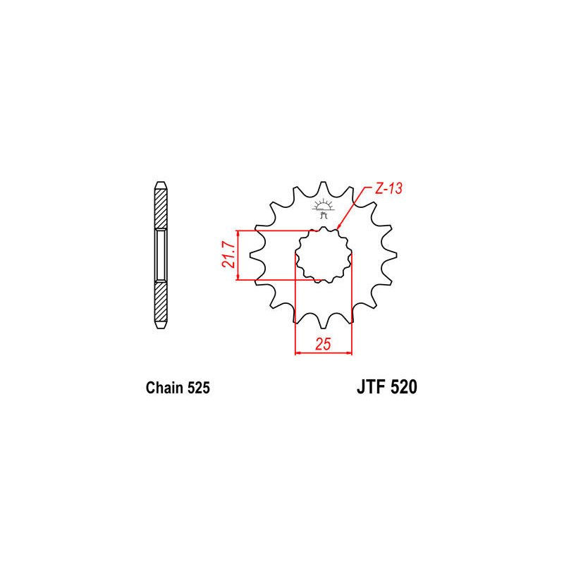 JT Ritzel 16T 525 RU JTF520.16RB von JT Sprockets