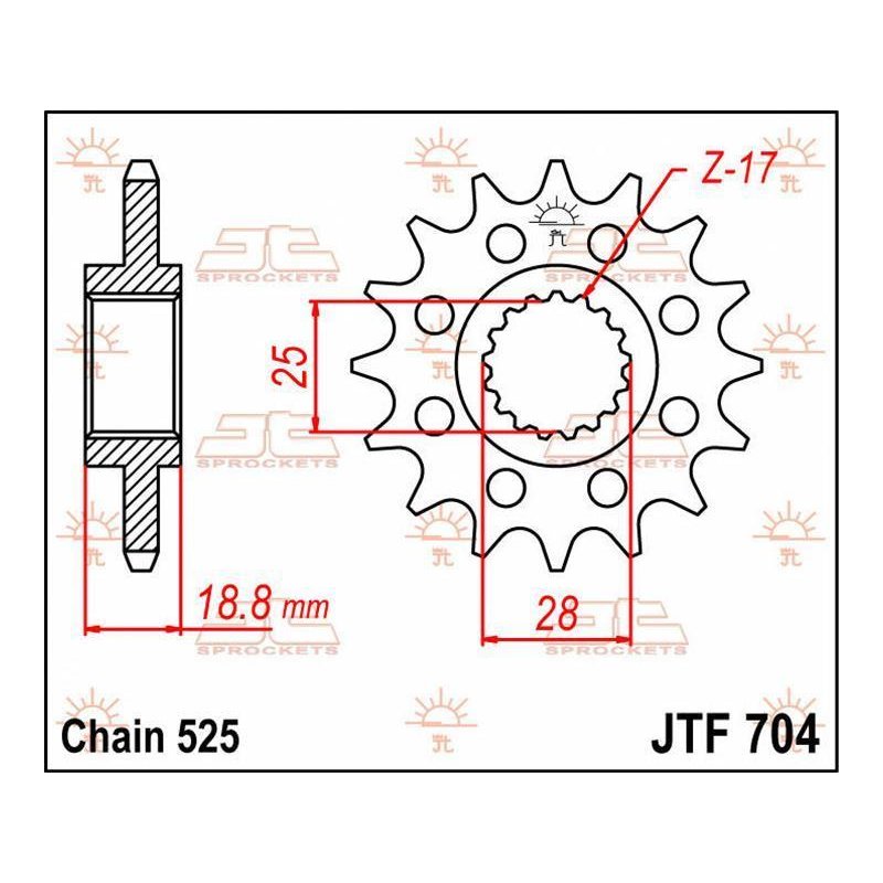 JT Ritzel 17T 525 JTF704.17 von JT Sprockets