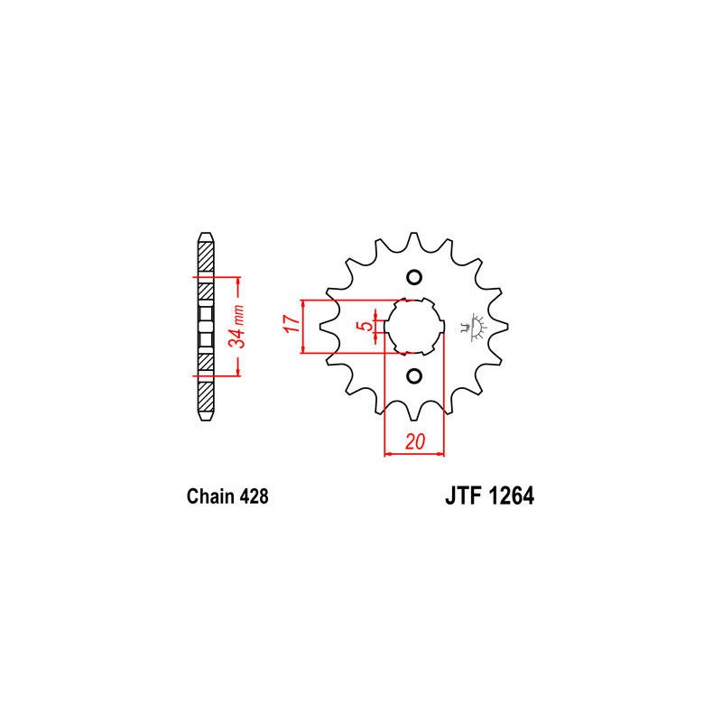 JT Ritzel 428 14T JTF1264.14 von JT Sprockets