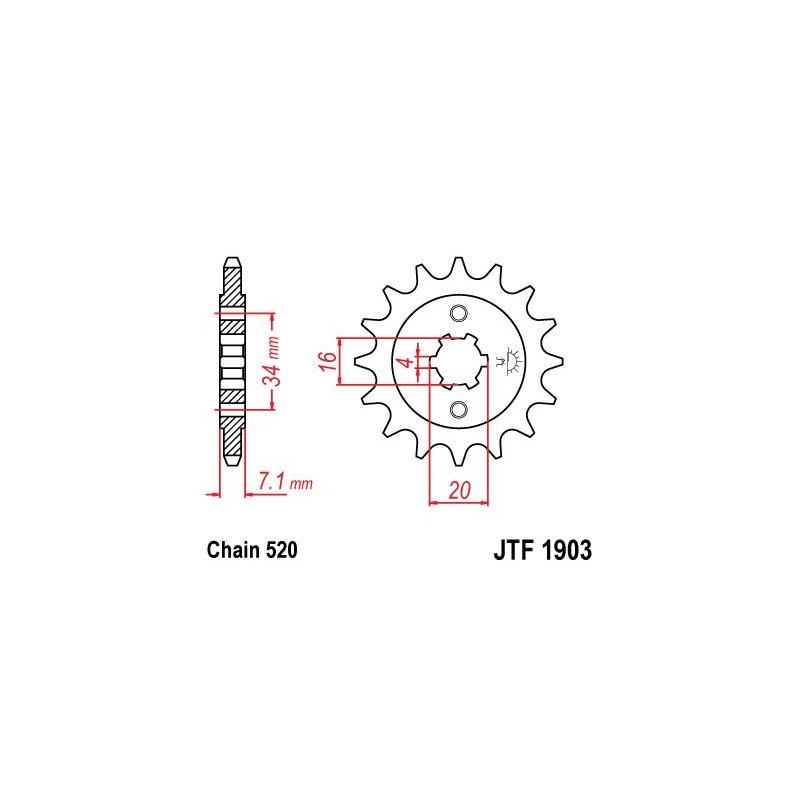 JT Ritzel 520 12T JTF1903.12 von JT Sprockets