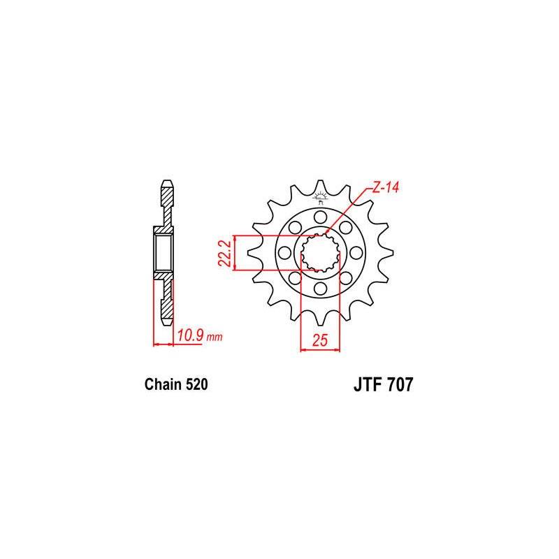 JT Ritzel 520 14T JTF707.14 von JT Sprockets