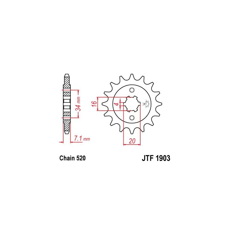 JT Ritzel 520 15T JTF1903.15 von JT Sprockets