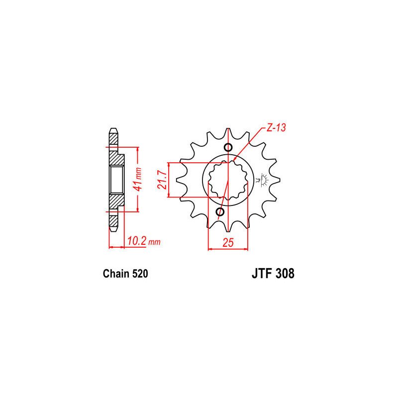 JT Ritzel 520 16T JTF308.16 von JT Sprockets