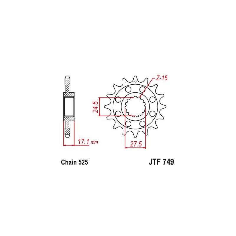 JT Ritzel 525 15T JTF749.15 von JT Sprockets