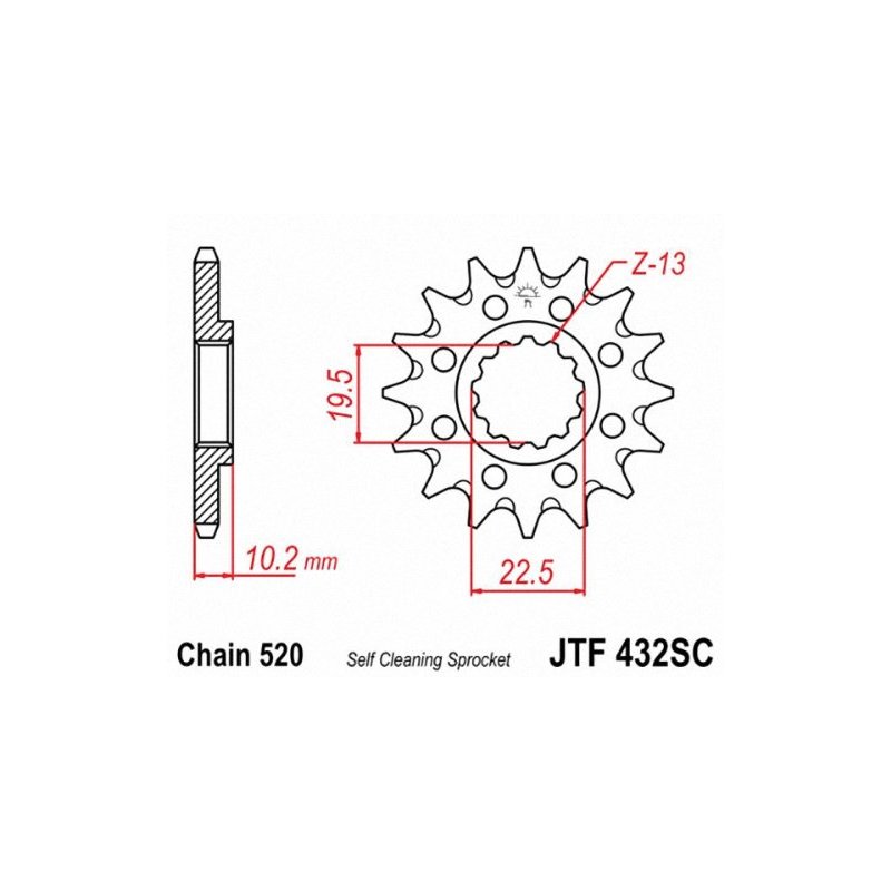 JT Ritzel RM 14 Zähne JTF432.14SC von JT Sprockets