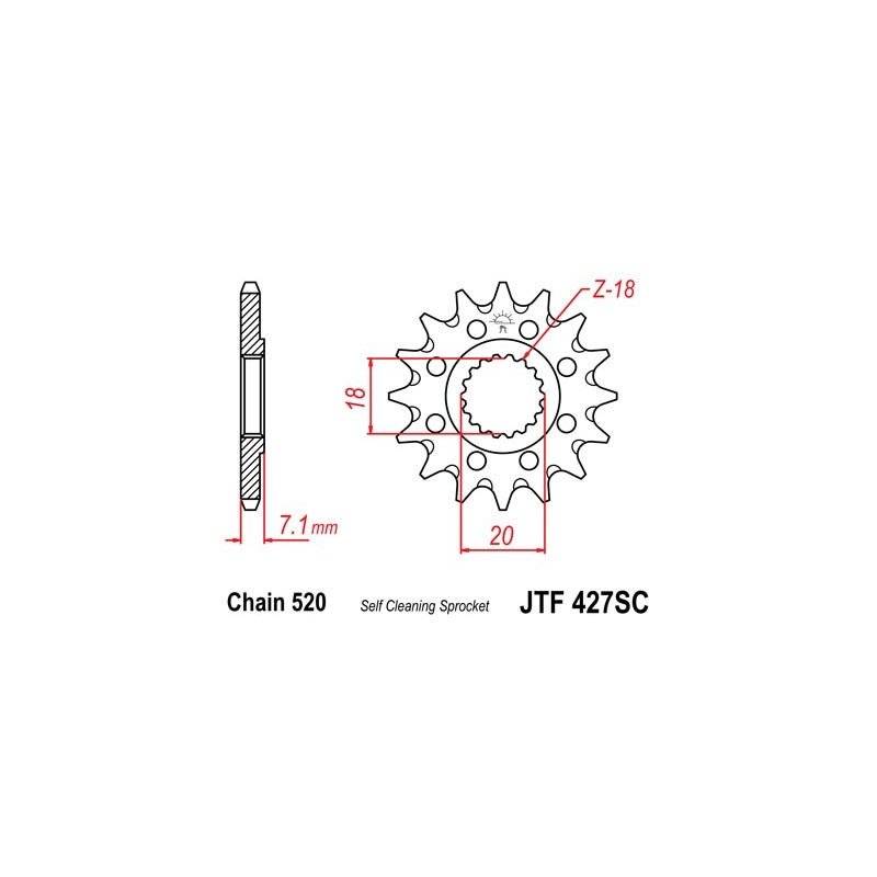 JT Ritzel RMZ 07-12, RM 125 13 Zähne JTF427.13SC von JT Sprockets