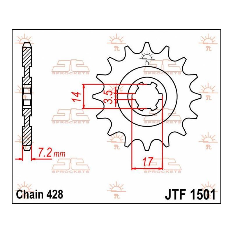 JT SPROCKET C/S KLX140 13T JTF1501.13 von JT Sprockets