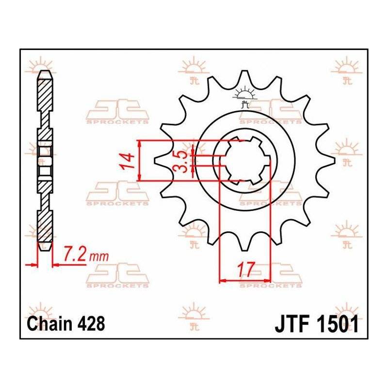 JT SPROCKET C/S KLX140 13T JTF1501.13 von JT Sprockets