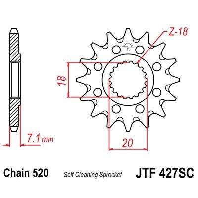 JT SPROCKETS Sprocket Front 13T 520 Sc von JT Sprockets