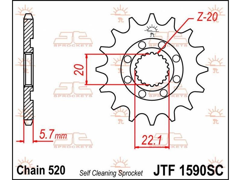 JT SPROCKETS Sprocket Front 13T 520 Sc von JT Sprockets