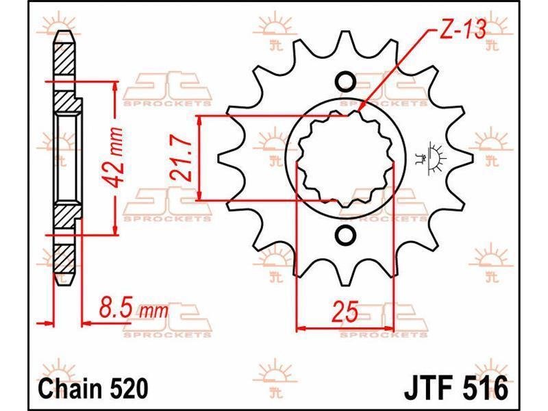 JT SPROCKETS Sprocket Front 13T 520 von JT Sprockets